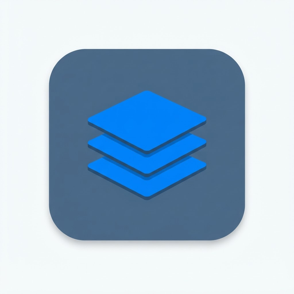 NoteDeck app icon: three stacked index cards